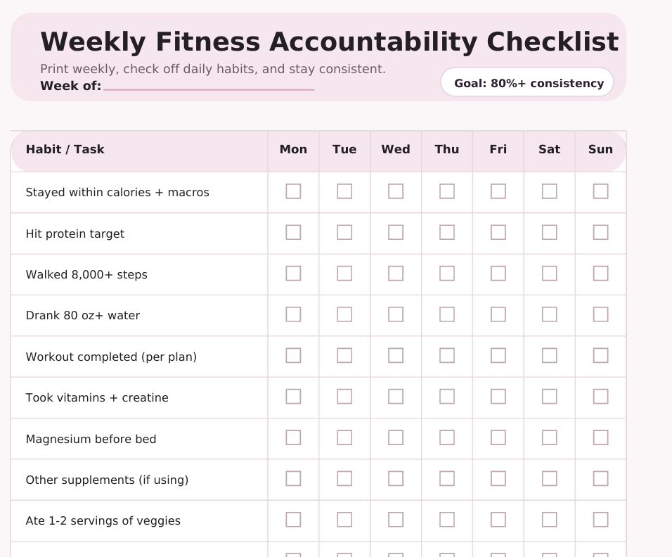 Weekly Fitness Tracker