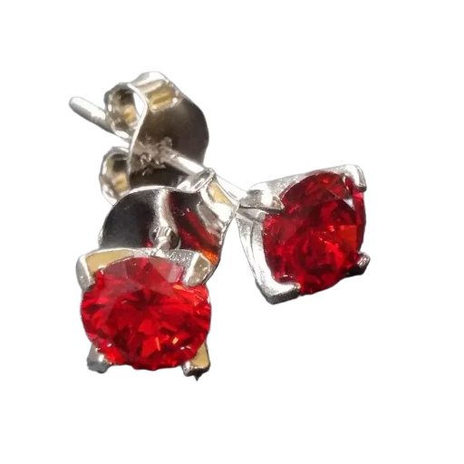 Aros Diamante Rubí Rojo