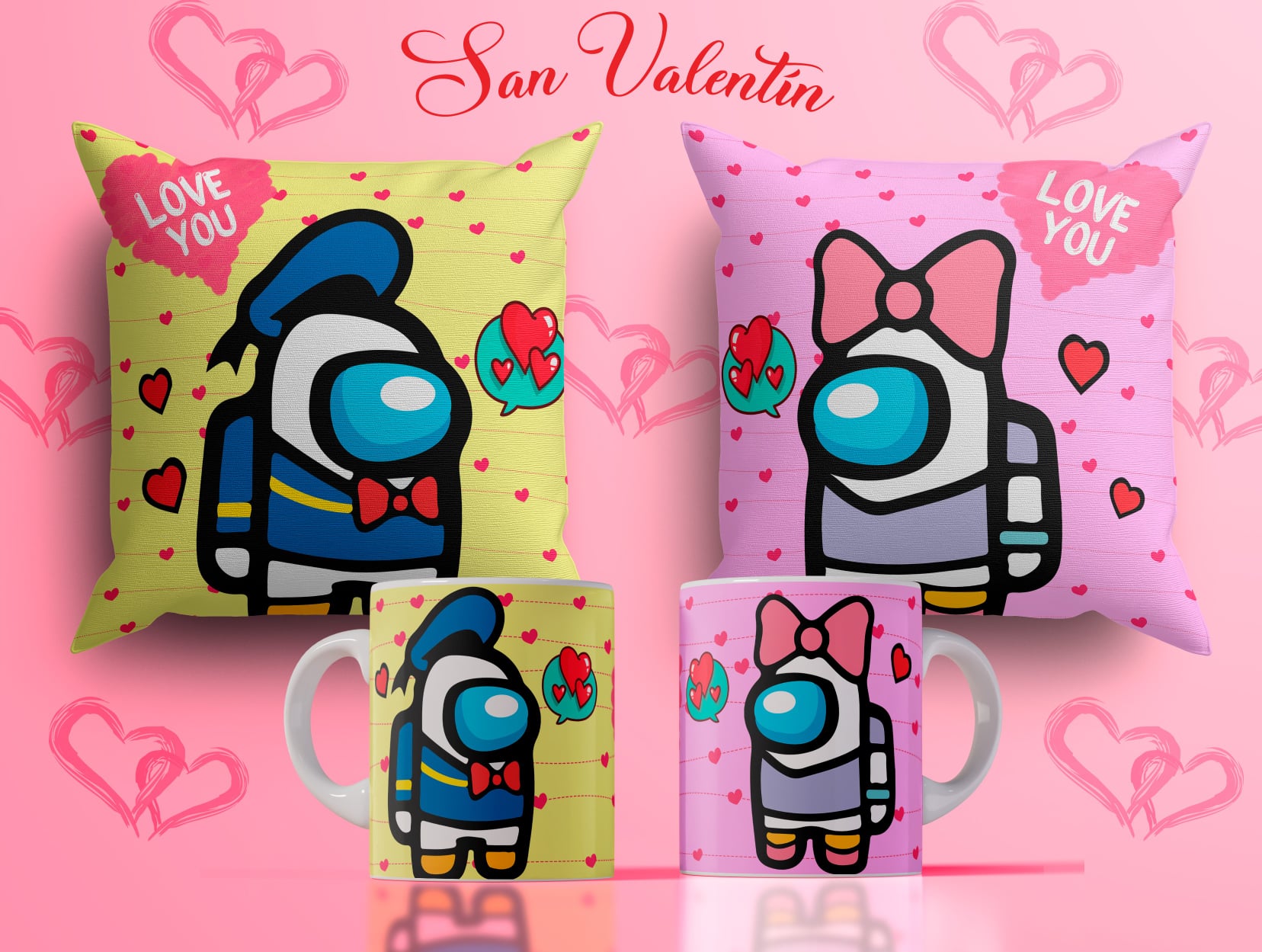 Almohada y jarro personalizado