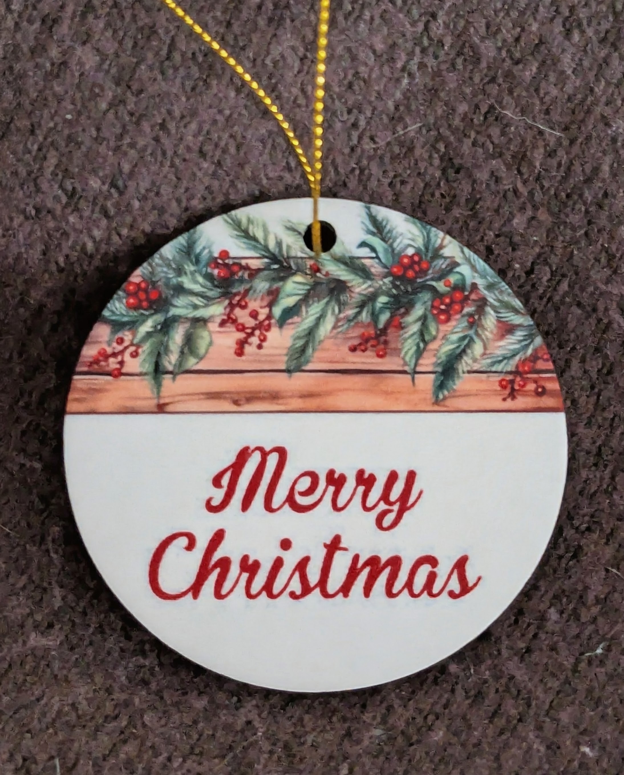 2-inch round ceramic ornament