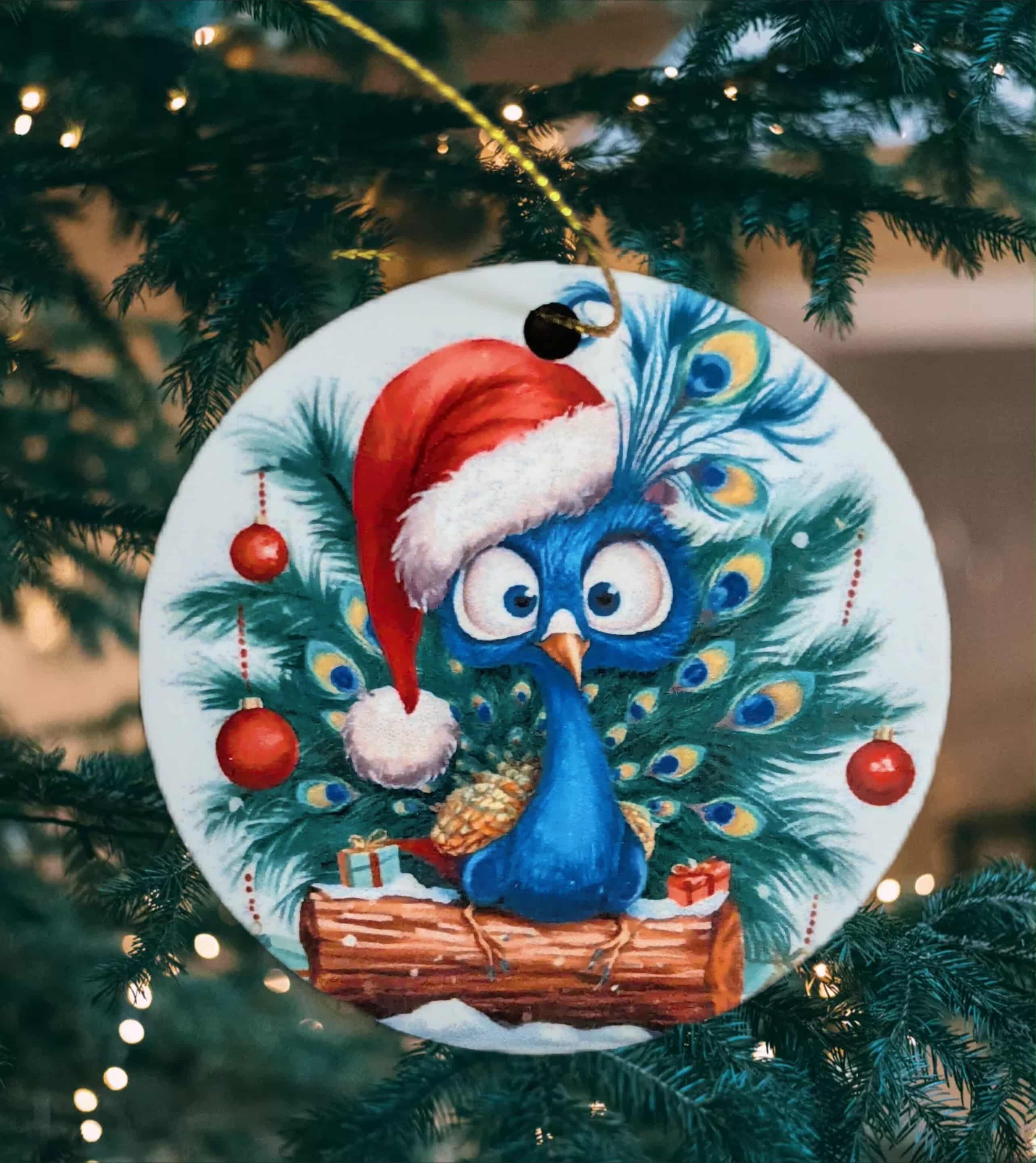 2-inch round ceramic ornament