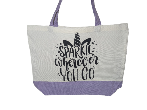 Large Canvas Tote Bag w/makeup bag