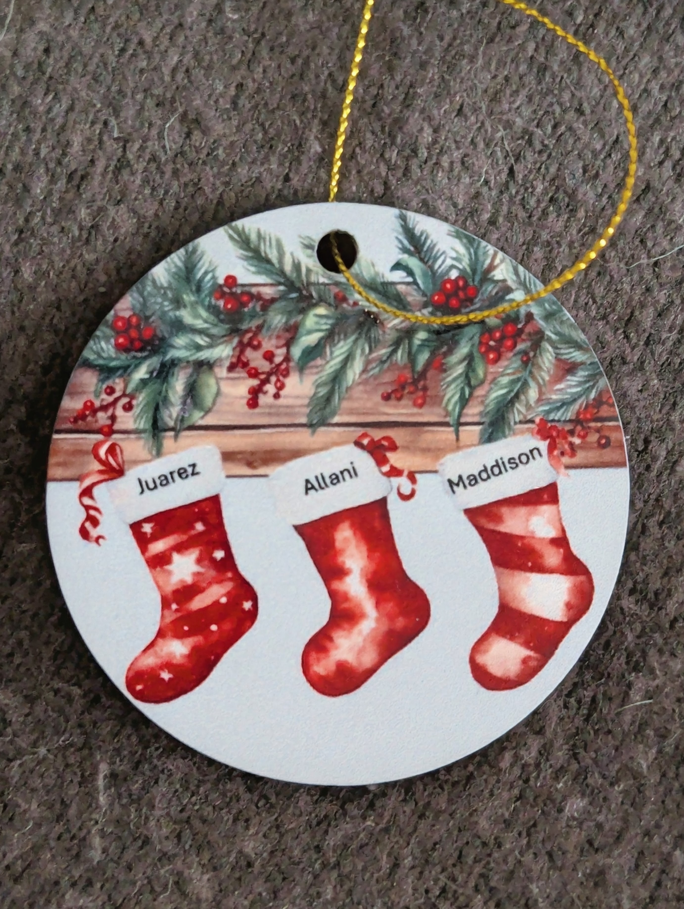 2-inch round ceramic ornament