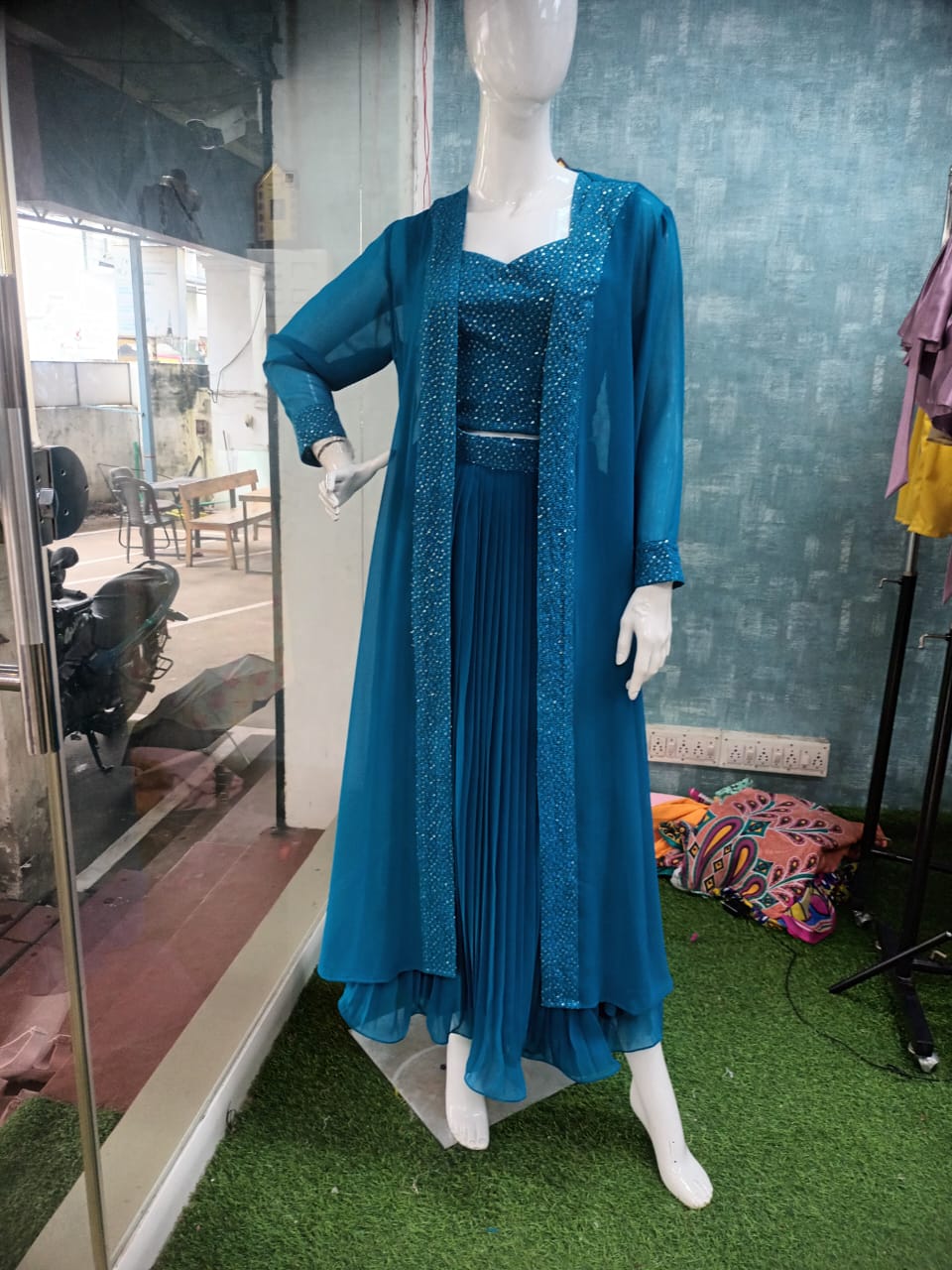 ✨ Function Wear Skirt, Crop Top & Jacket Set – Stylish & Festive Elegance