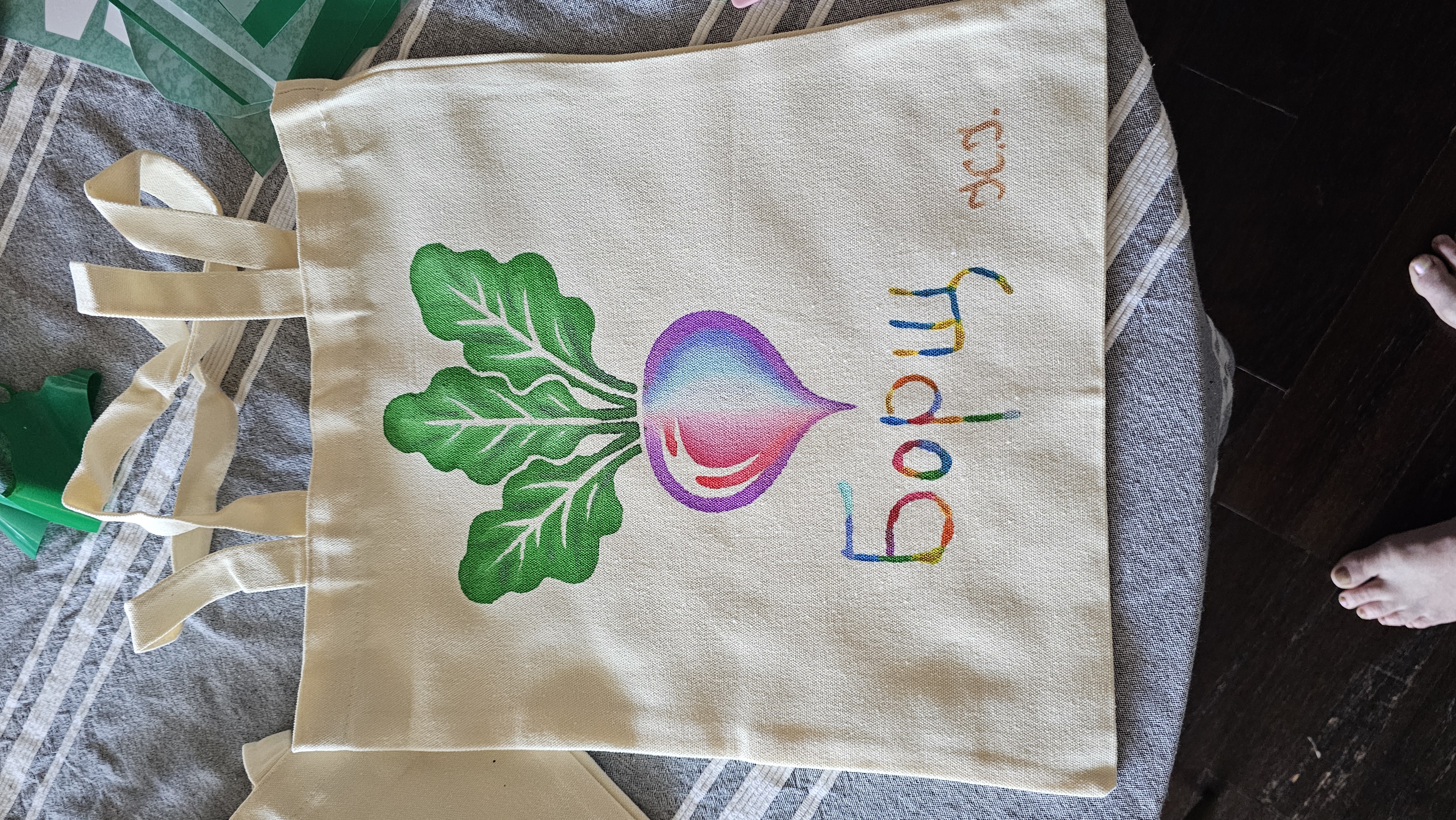 Hand-painted Canvas Tote Bag
