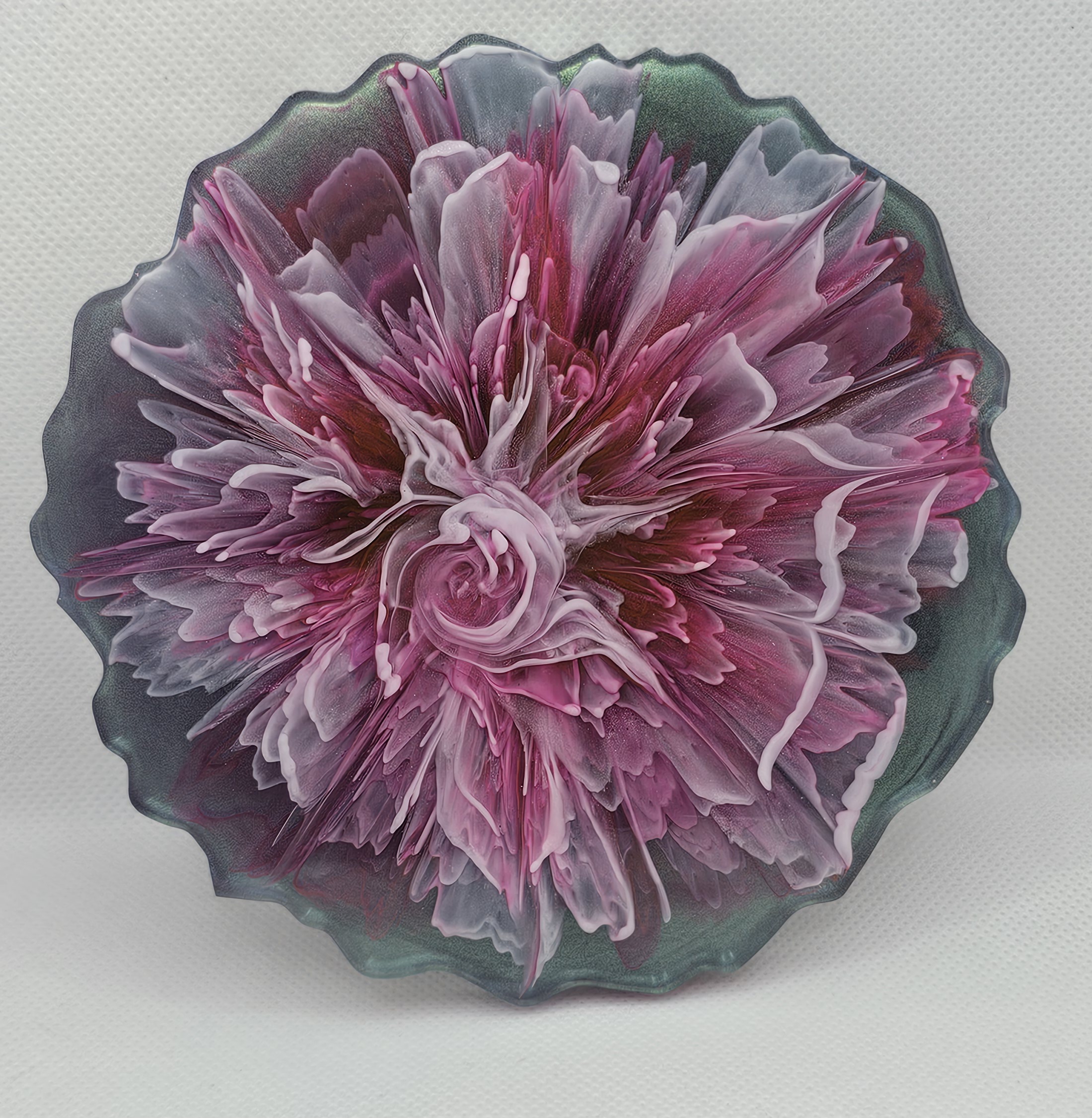 Handcrafted Resin Flower Plate
