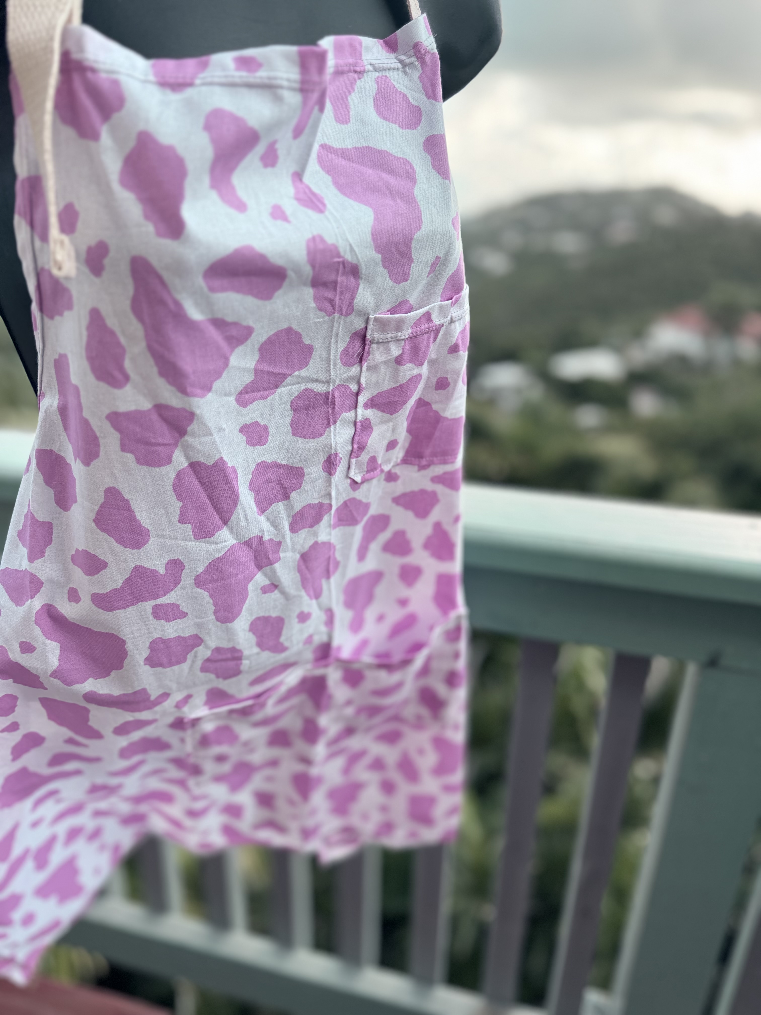 Island Pink Cow Apron