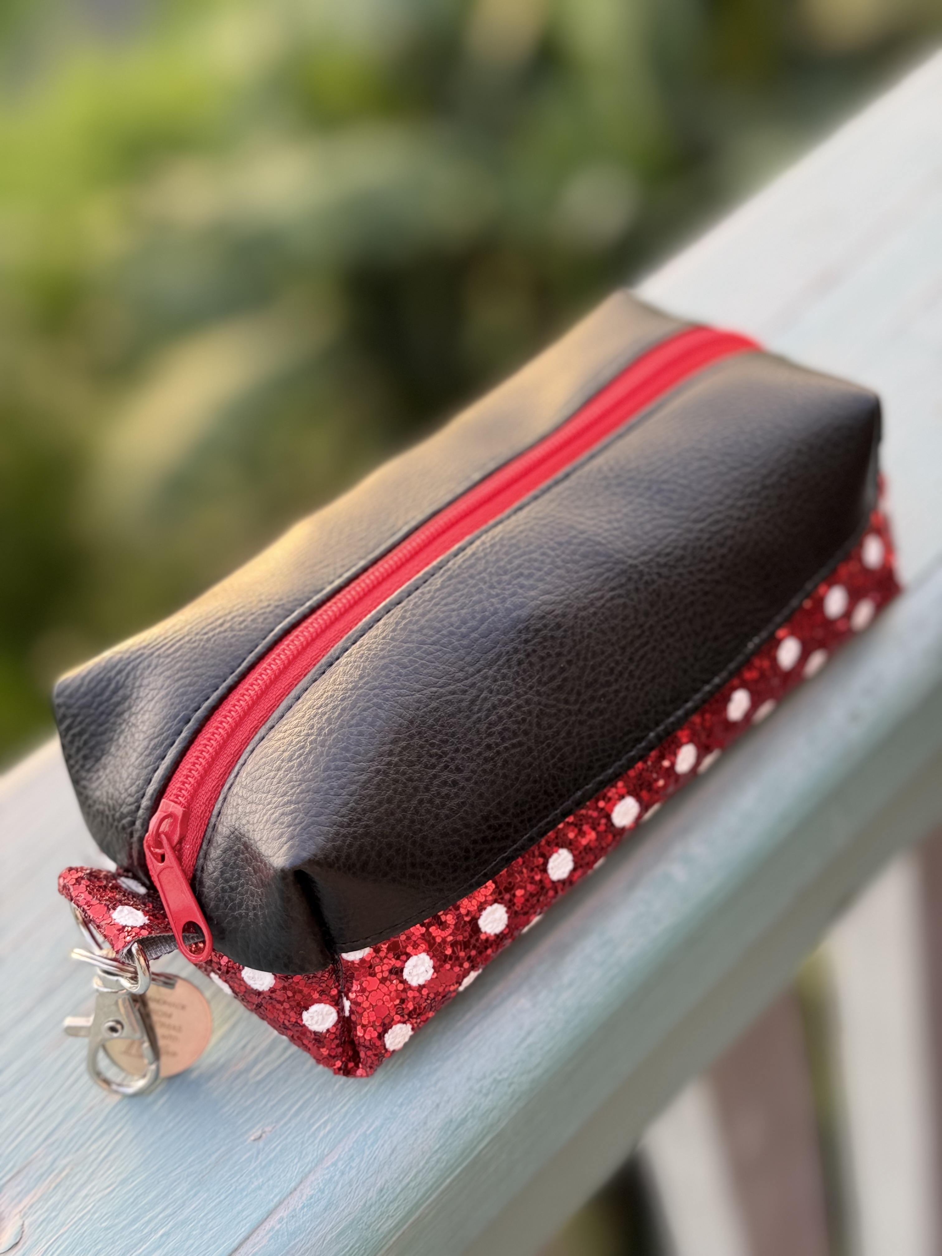 Polka Dot Red and Black Bag Charm
