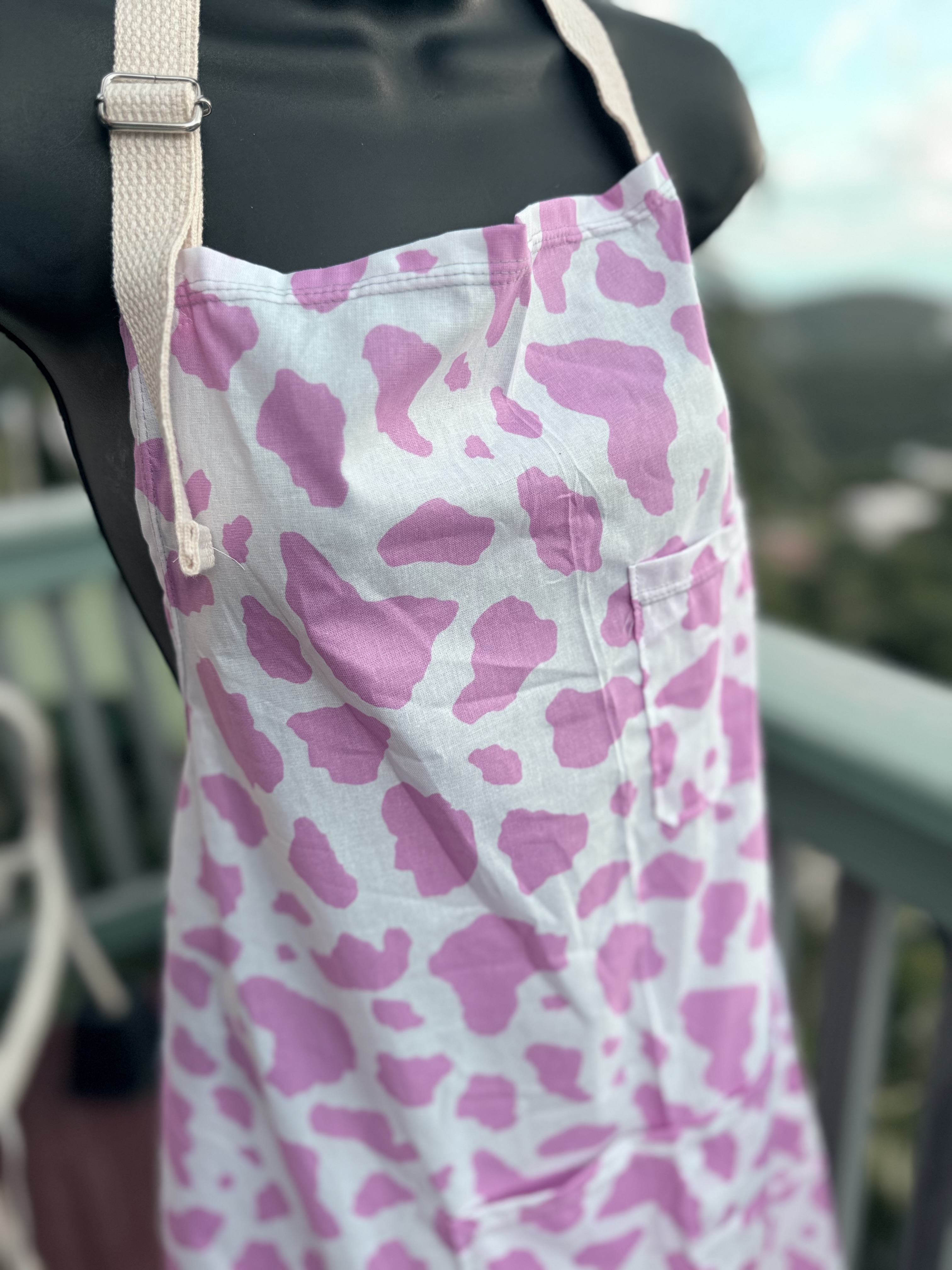 Island Pink Cow Apron