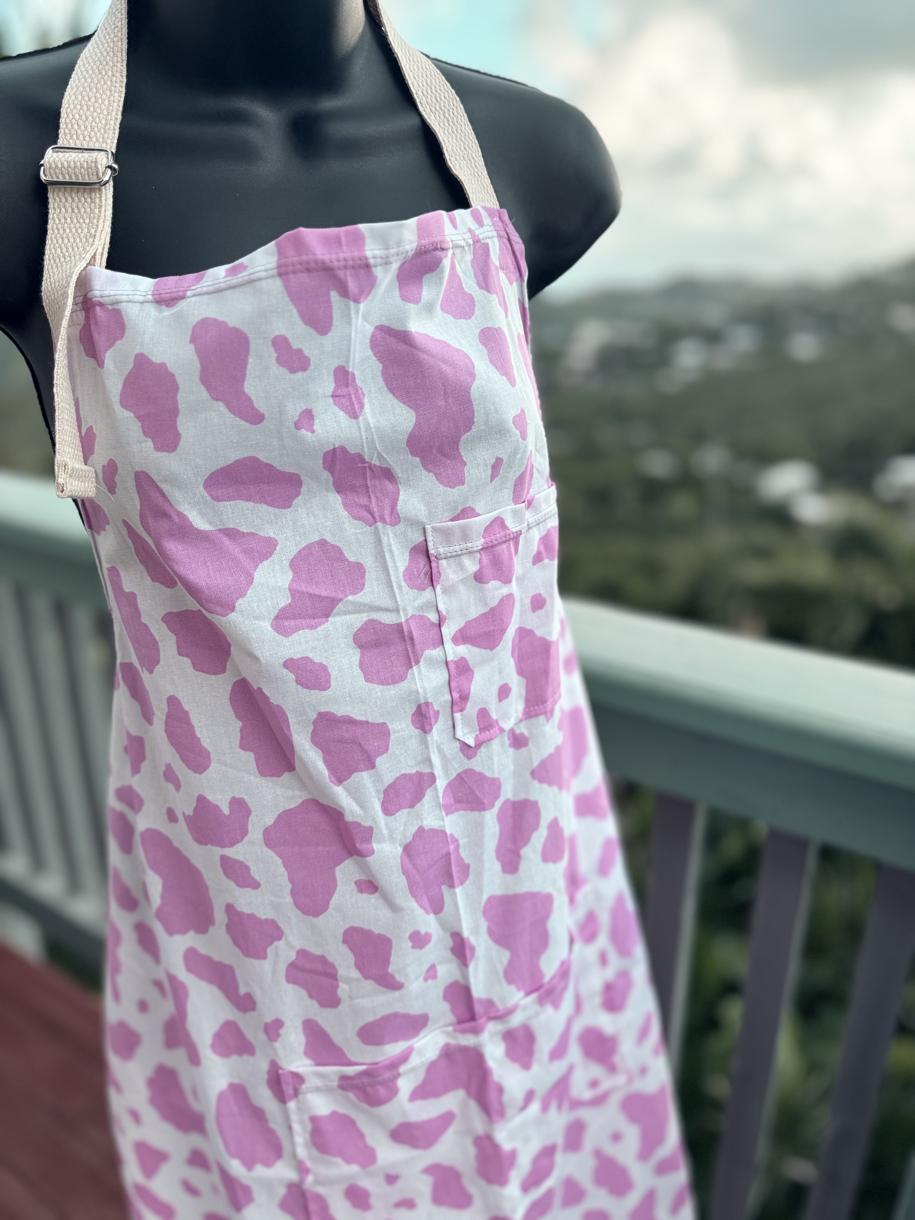 Island Pink Cow Apron
