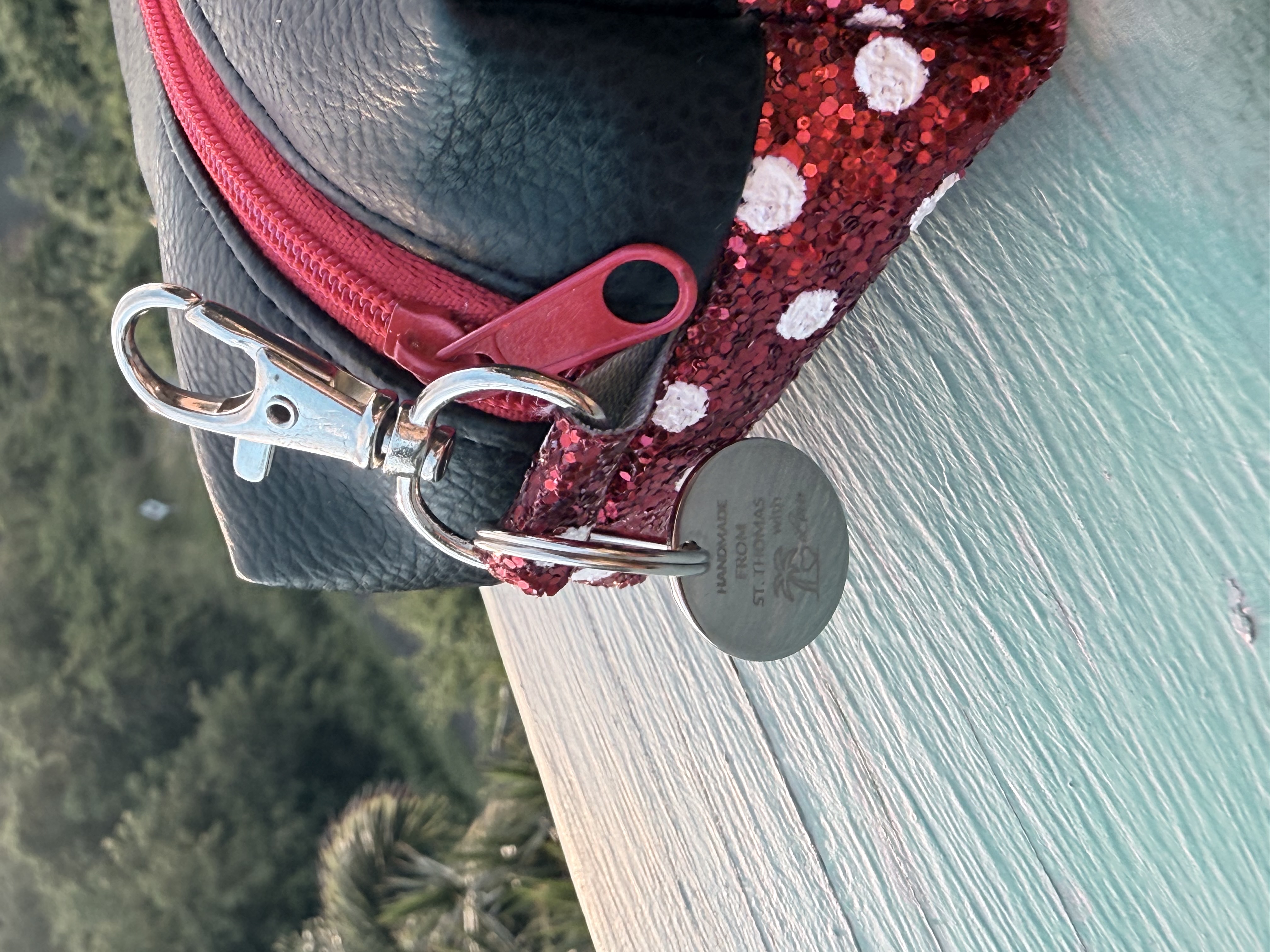 Polka Dot Red and Black Bag Charm