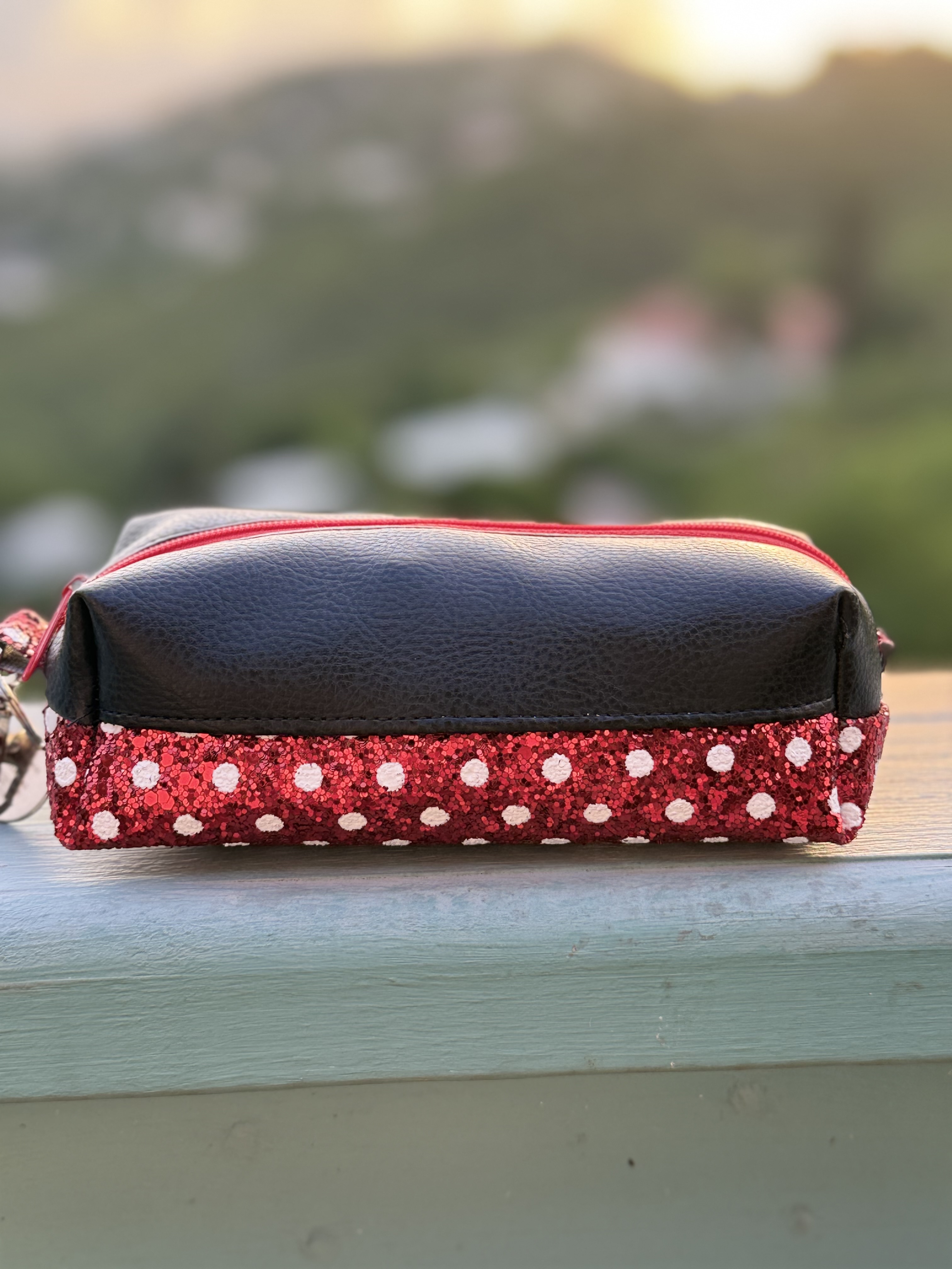 Polka Dot Red and Black Bag Charm
