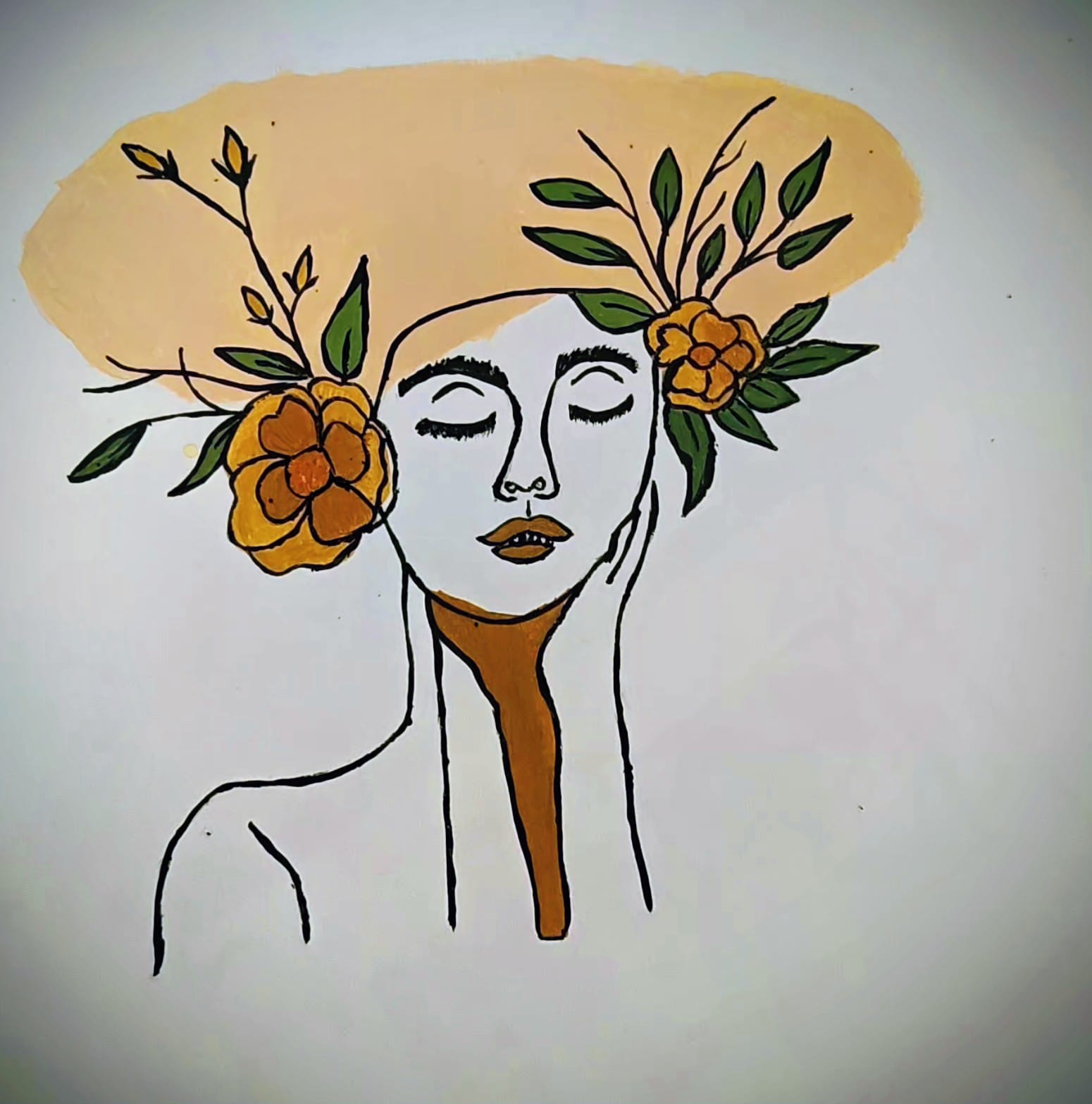 Boho Floral Woman Wall Art