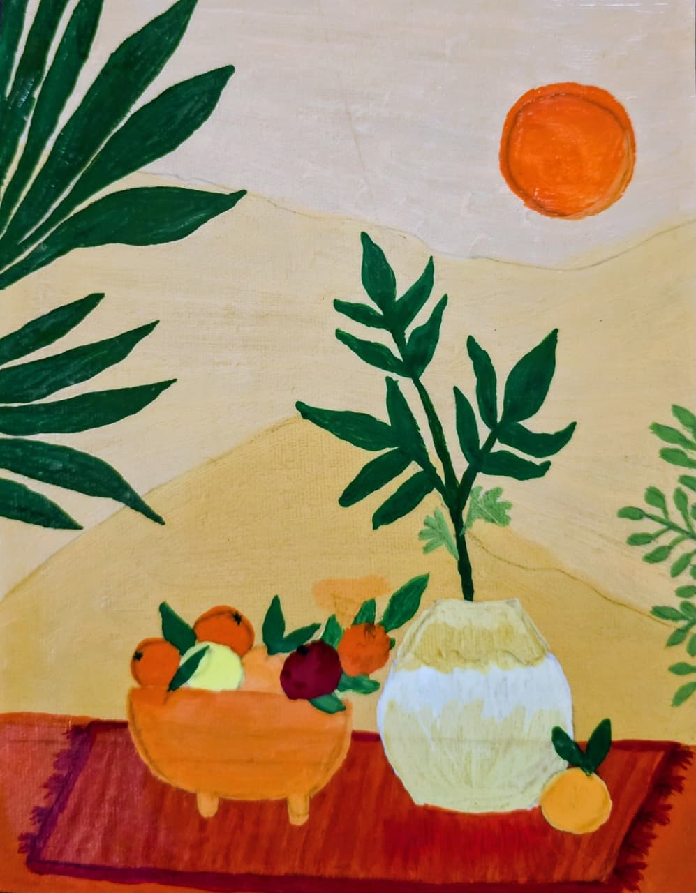 Warm Earthy Tones with Fruit Bowl & Greener