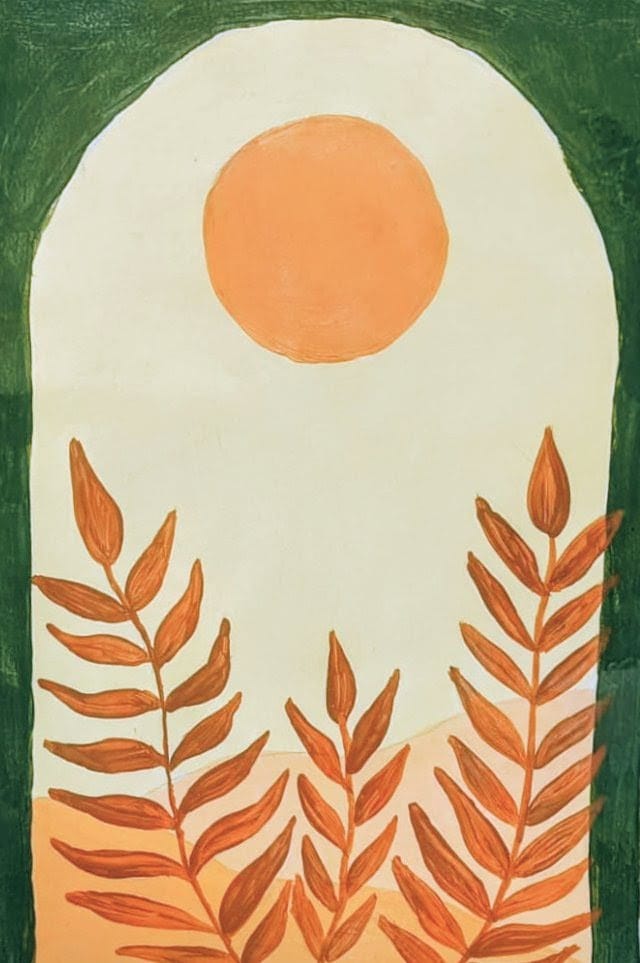 Boho Sunset Botanical Wall Art