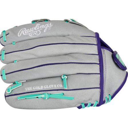 Rawlings Fastpitch Series Guante de Softbol Juvenil de 12", Red de Cesta, Gris/menta