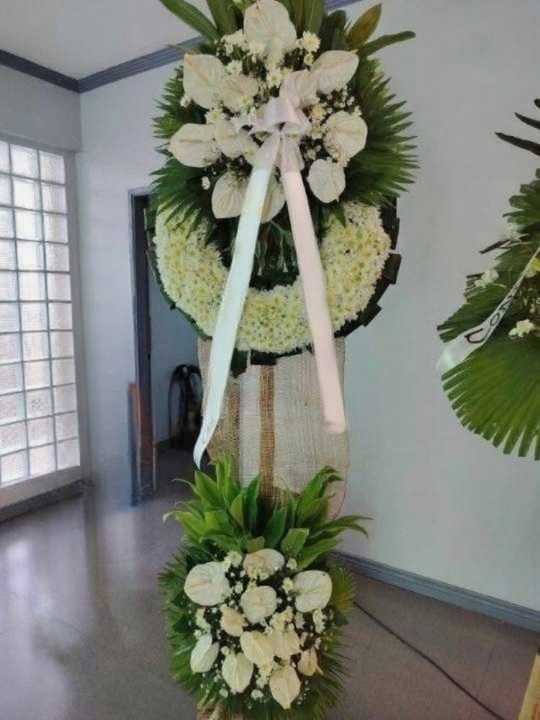 White Funeral Flower Stand