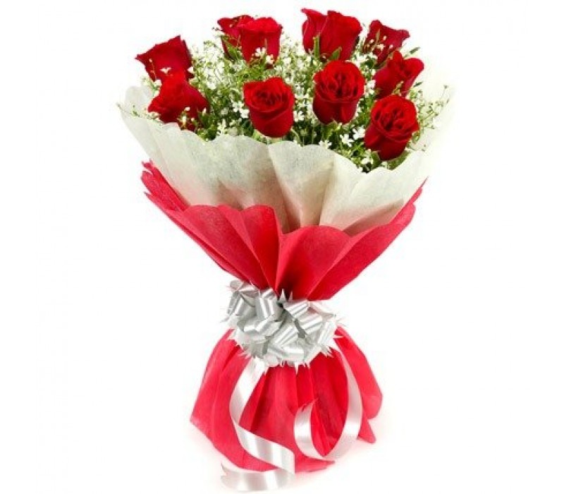 12 Red Rose round Bouquet