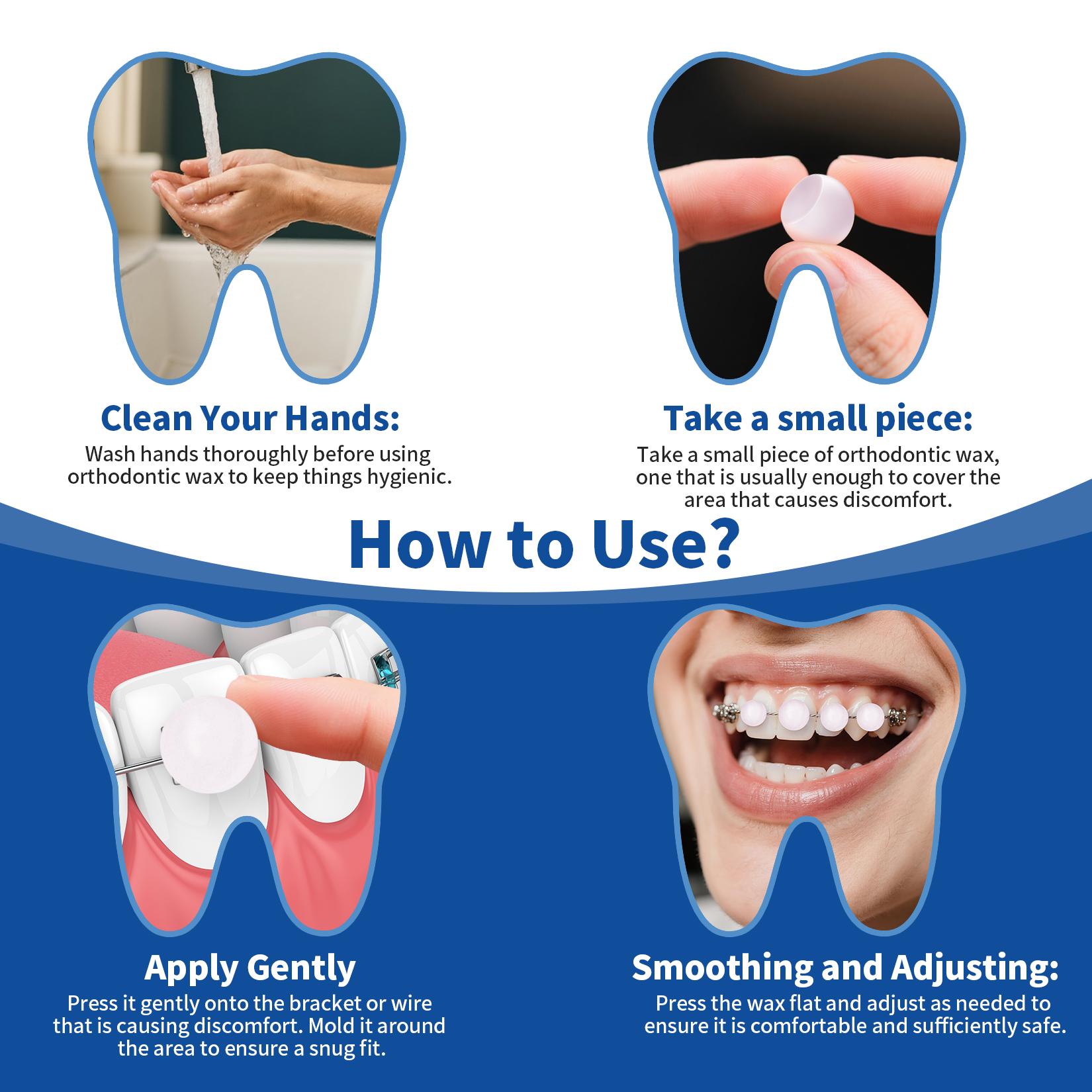 Orthodontic Wax for Braces - 180 Dental Wax Dots | Strawberry Flavor, Hygienic Individual Wraps, Brace Wax for Brackets