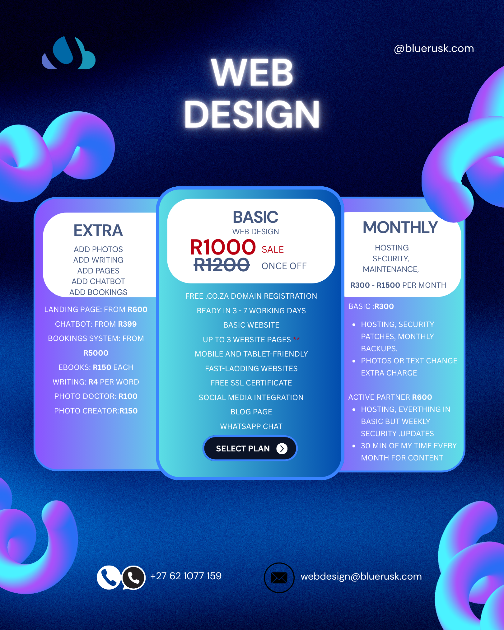 Book a Chat about your  Web Design Services