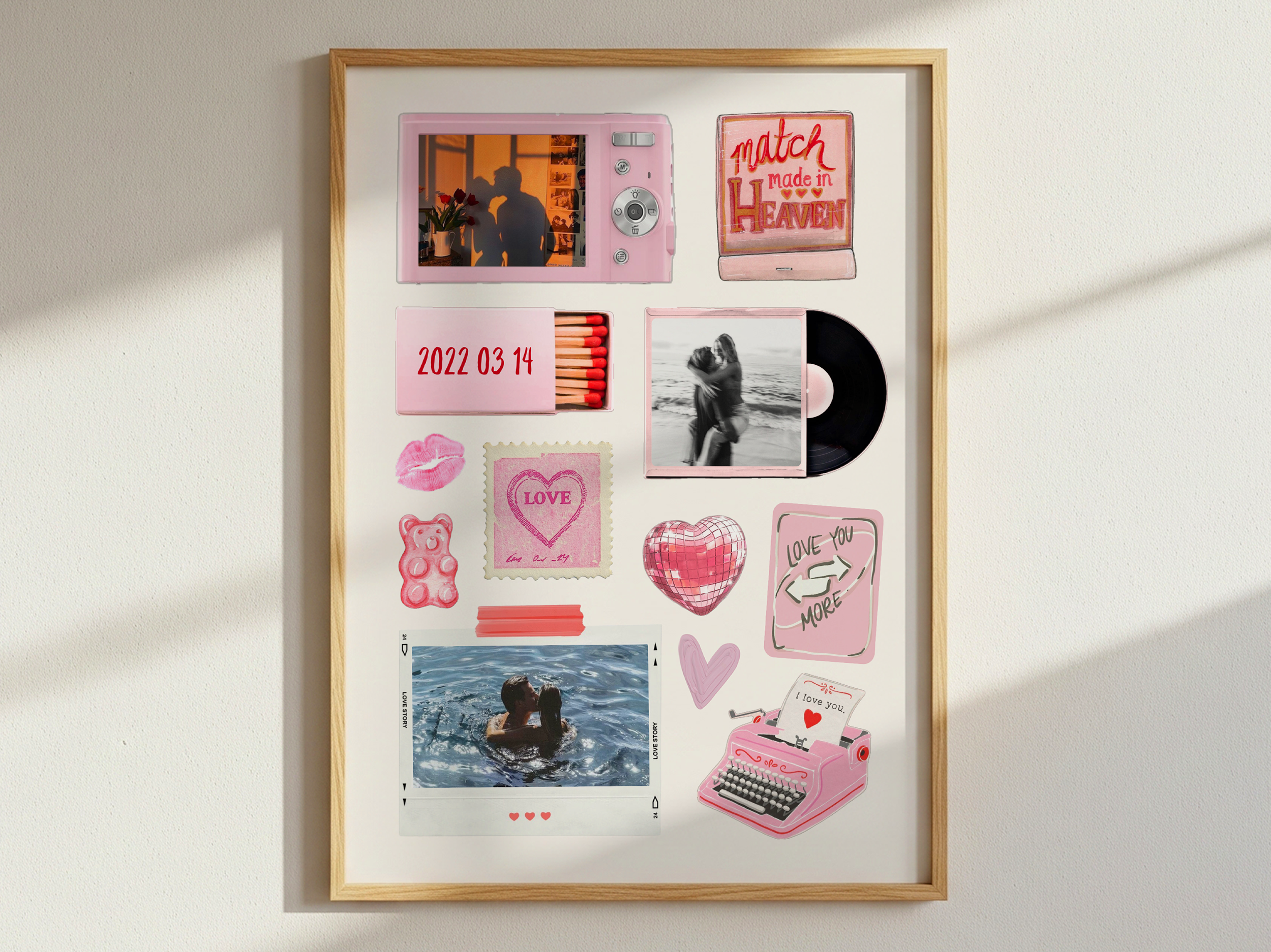 Editable Couple Pink Matchbook Template