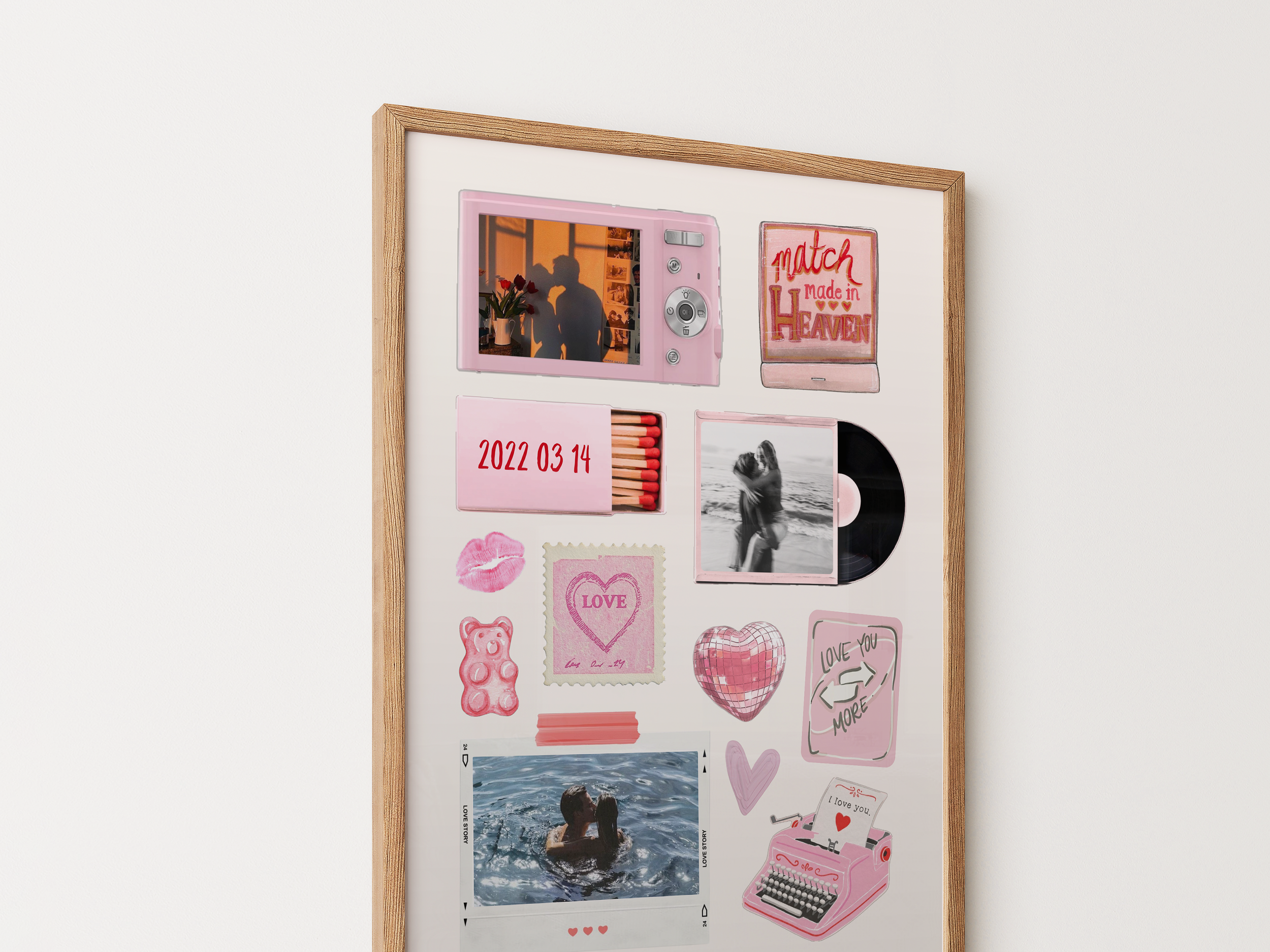 Editable Couple Pink Matchbook Template