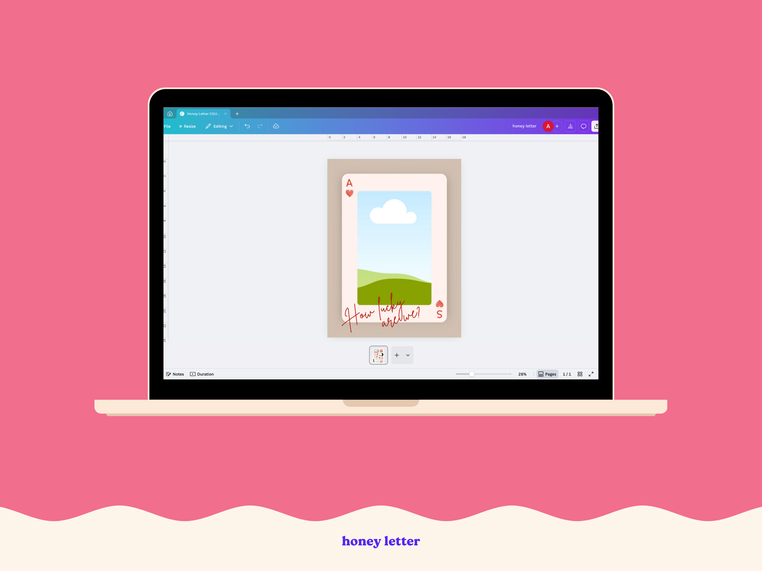 Editable Couple Playing Card Poster Template