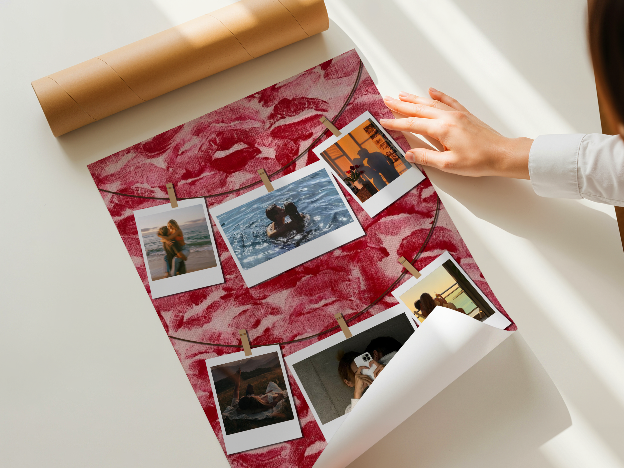 Editable Couple Polaroid Poster Template