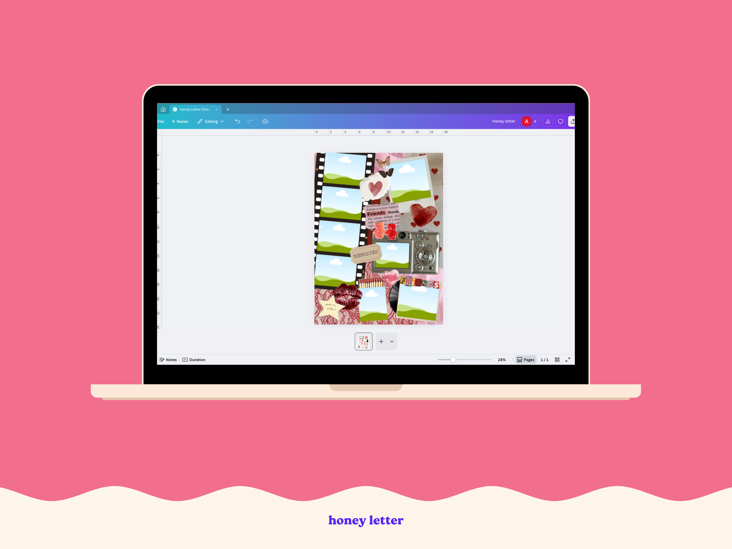 Editable Best Friend Matchbook Collage Template