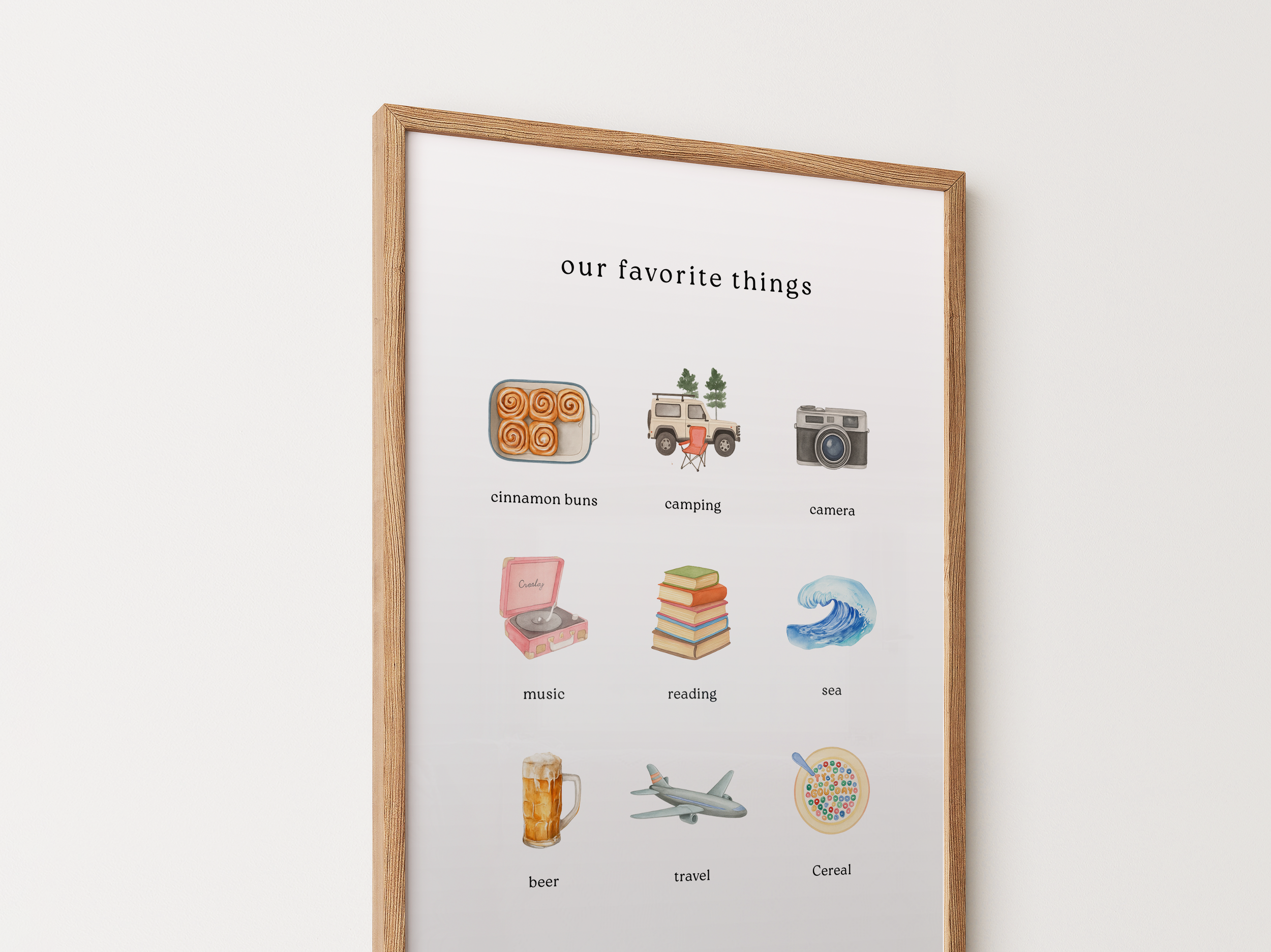 Personalised Our Favorite Things Poster