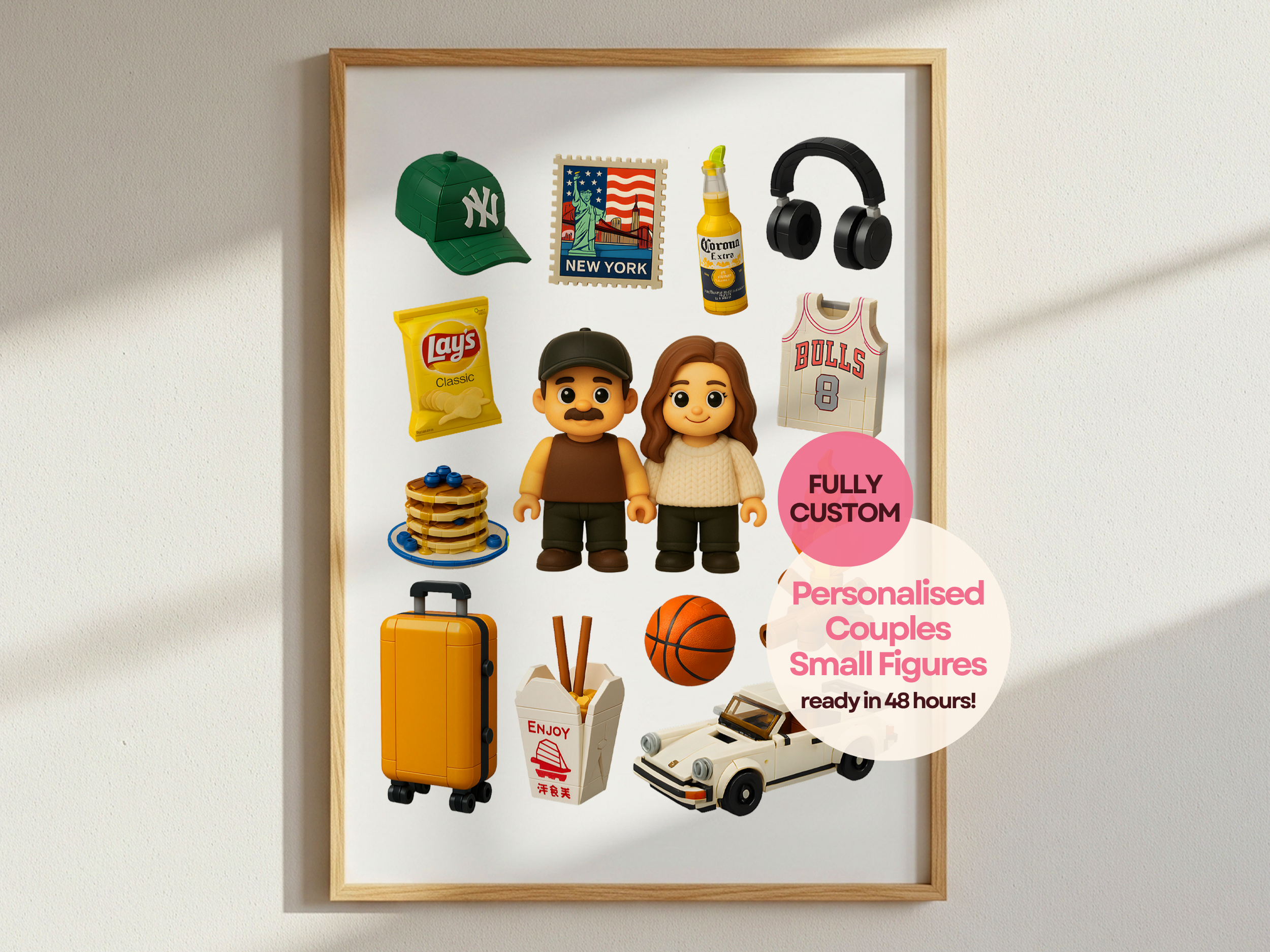 Personalised Couple Small Figures Poster