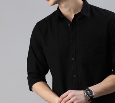Men's Black Long Sleeve Shirt