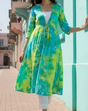 Vibrant Tie-Dye Midi Dress