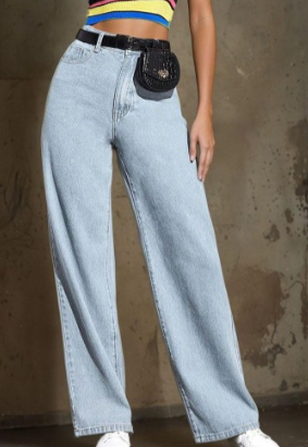 High-waisted wide-leg jeans