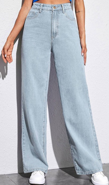 High-waisted wide-leg jeans