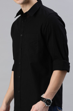 Men's Black Long Sleeve Shirt