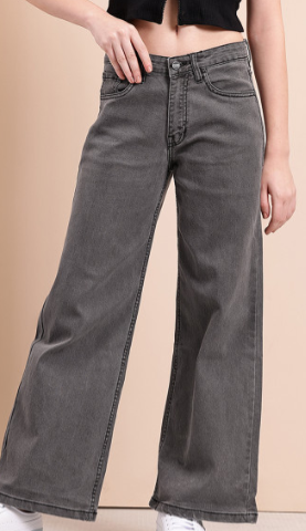 Wide Leg Grey Jeans