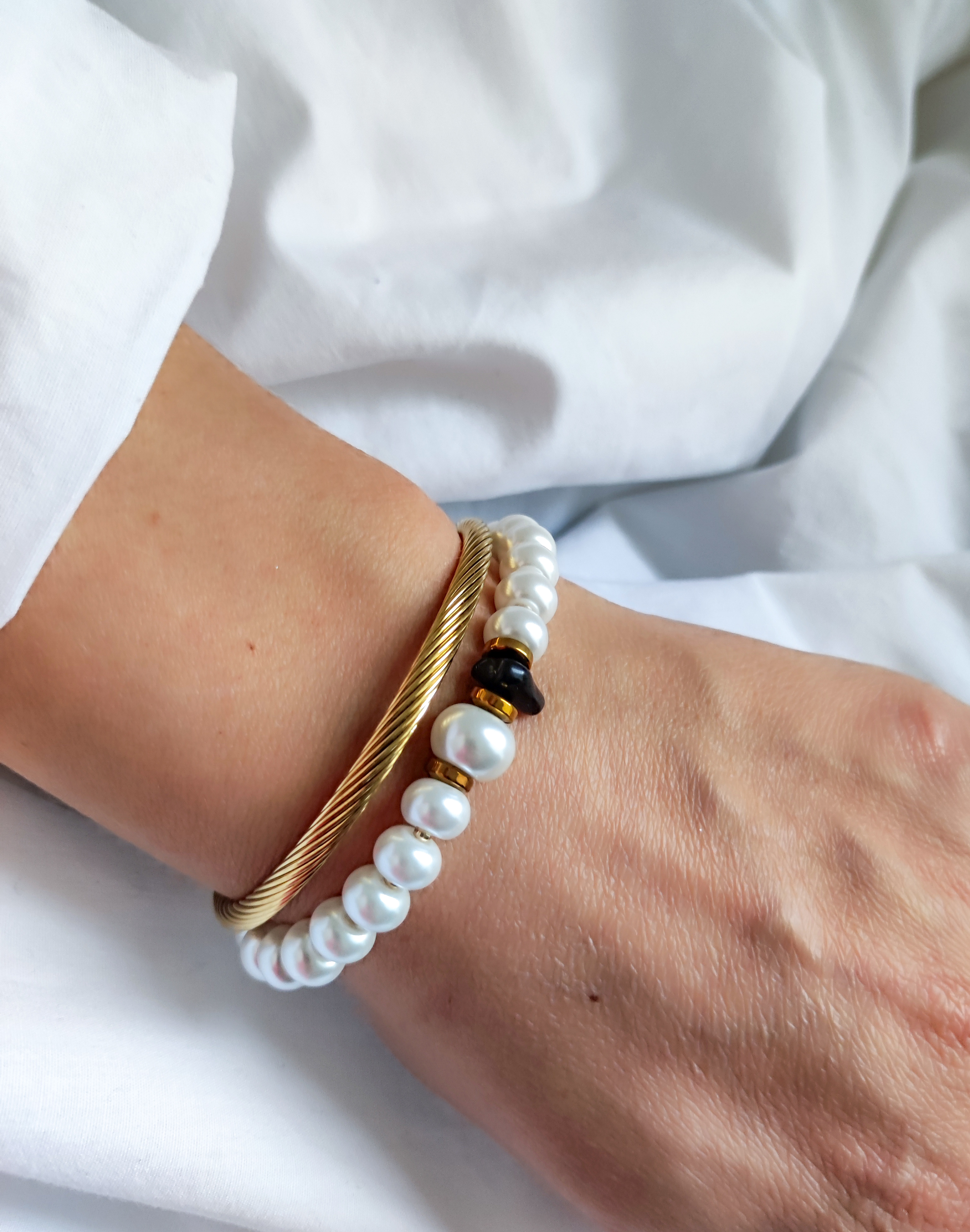 Apyrankių rinkinys su perlais 