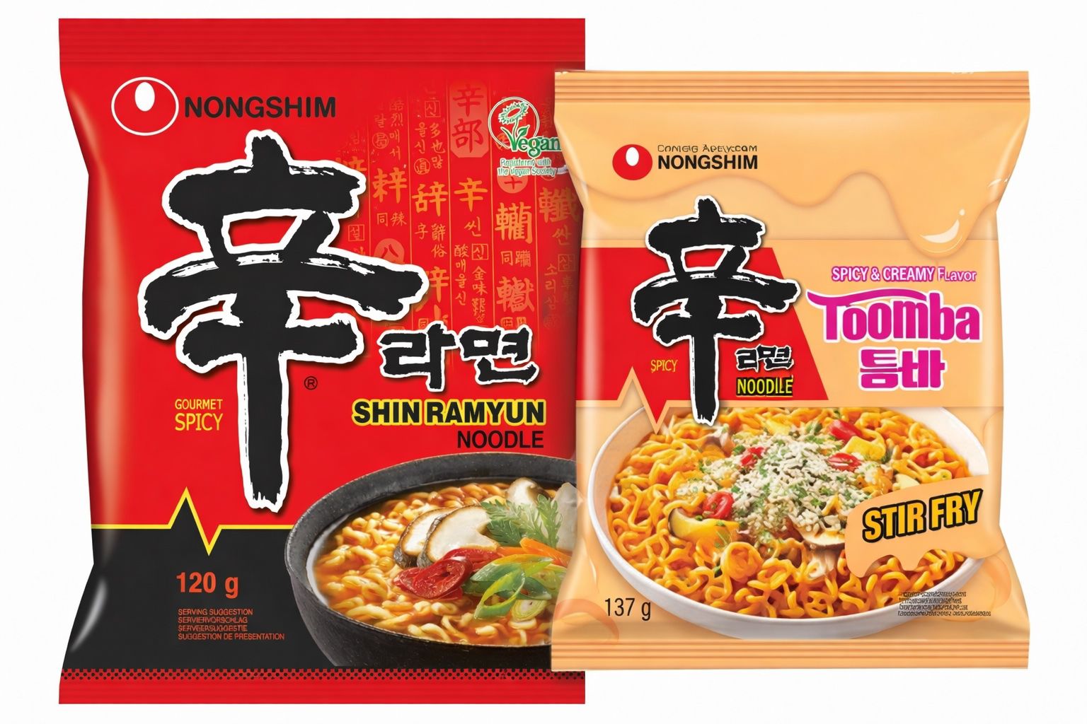 Nongshim Shin Ramyun & Toomba Noodles