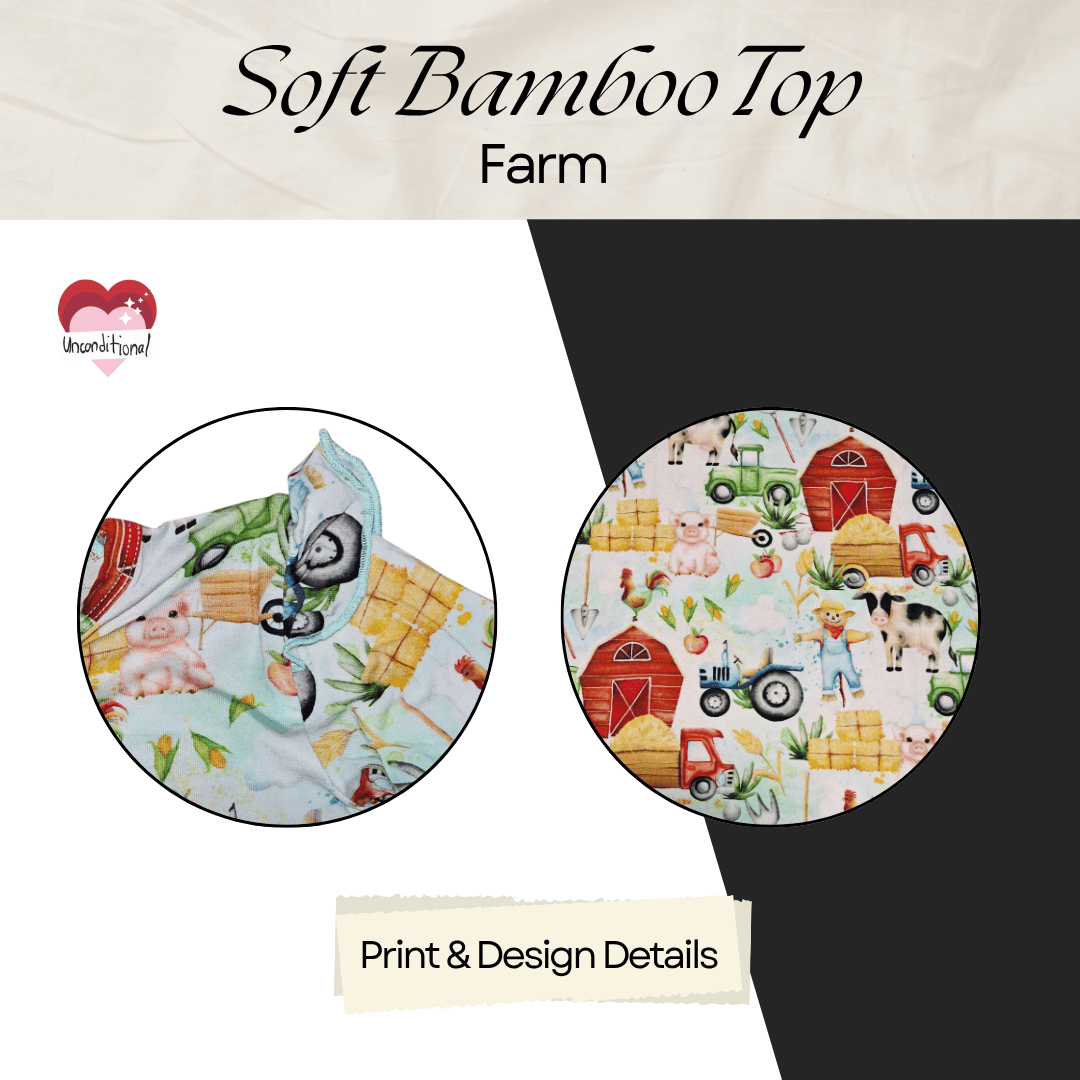 Soft Bamboo Long Sleeves Top - Farm