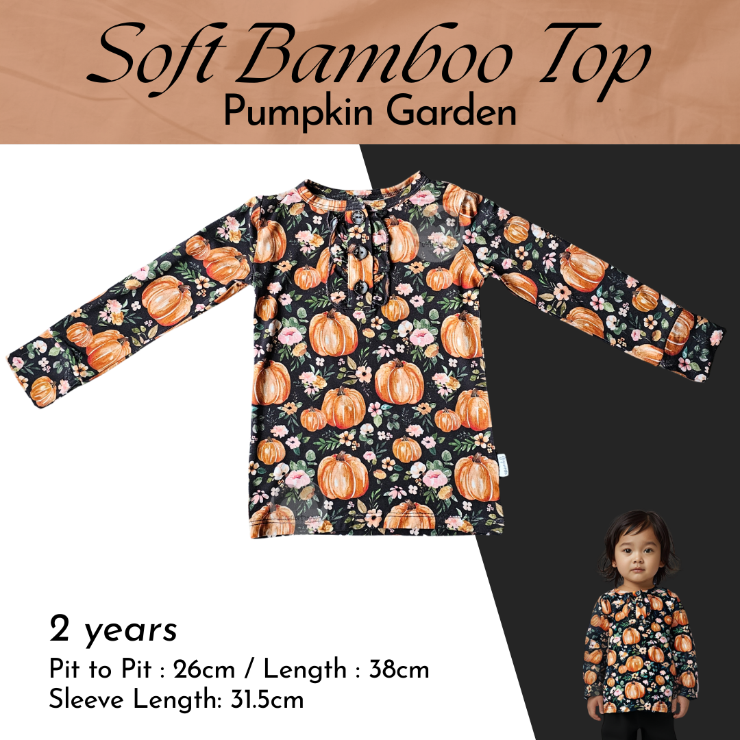 Soft Bamboo Top - Pumpkin Garden