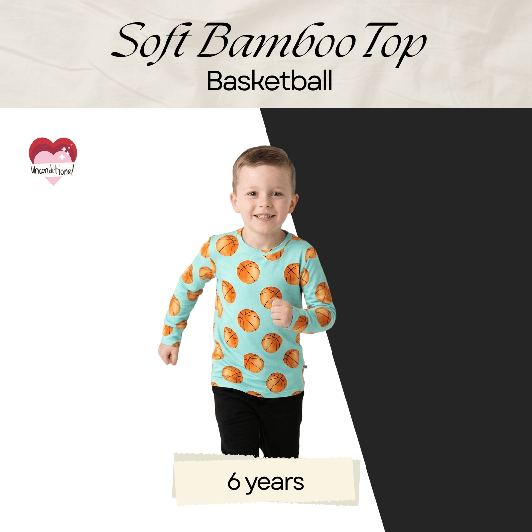 Soft Bamboo Long Sleeves Top - Basketball