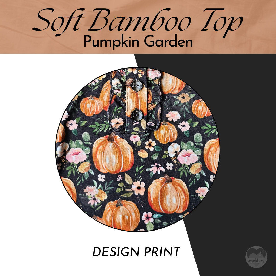 Soft Bamboo Top - Pumpkin Garden