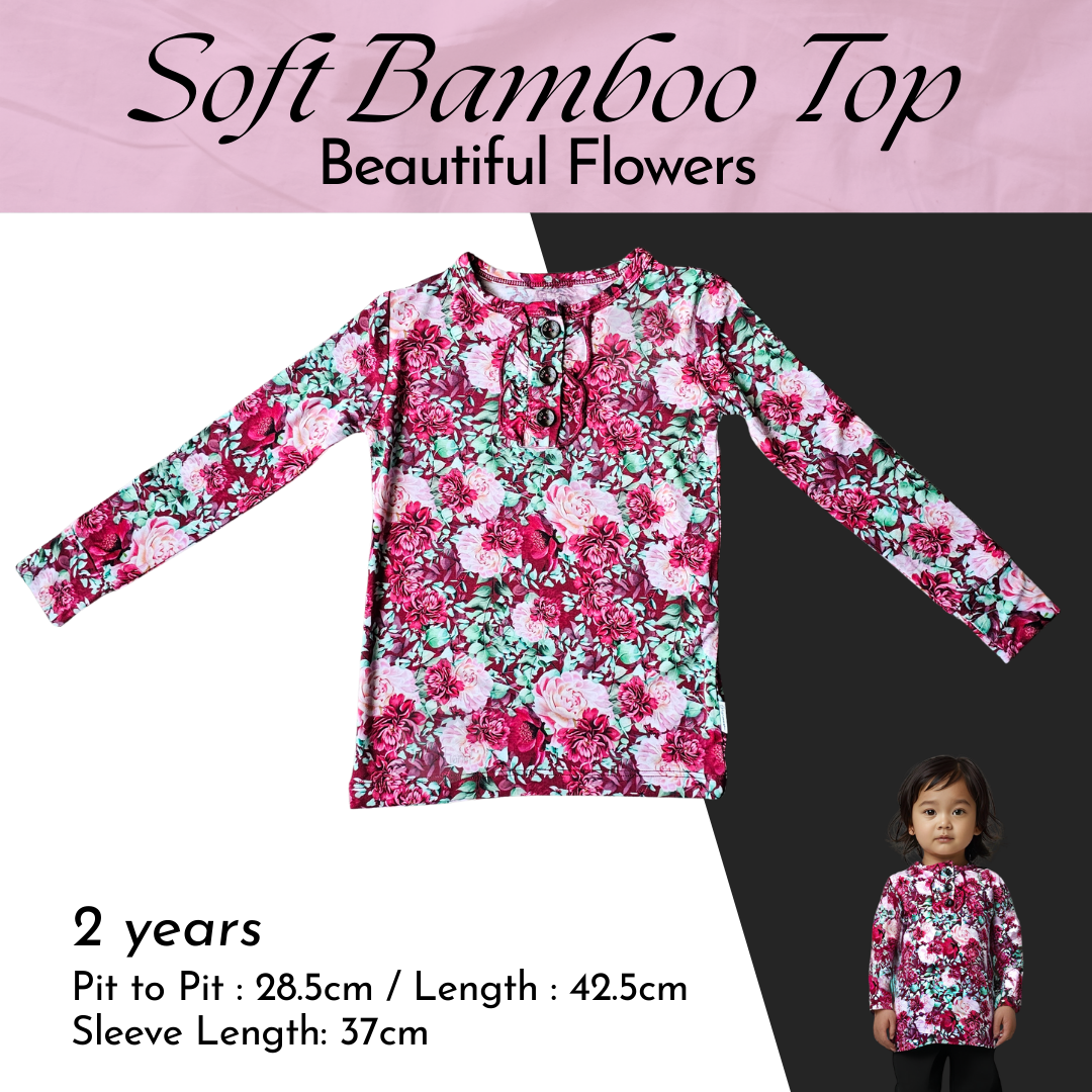Soft Bamboo Top - Beautiful Flowers