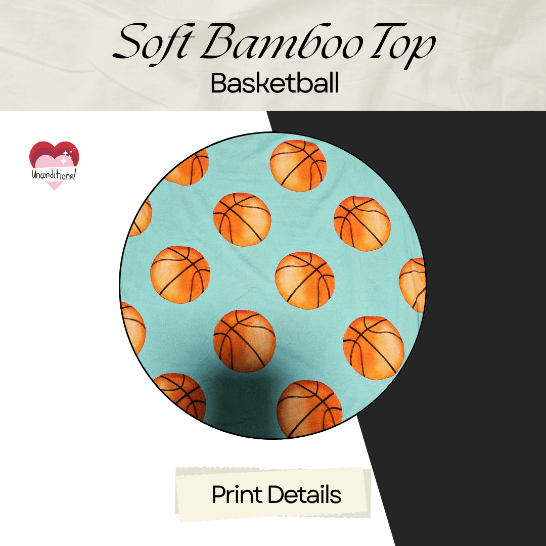 Soft Bamboo Long Sleeves Top - Basketball