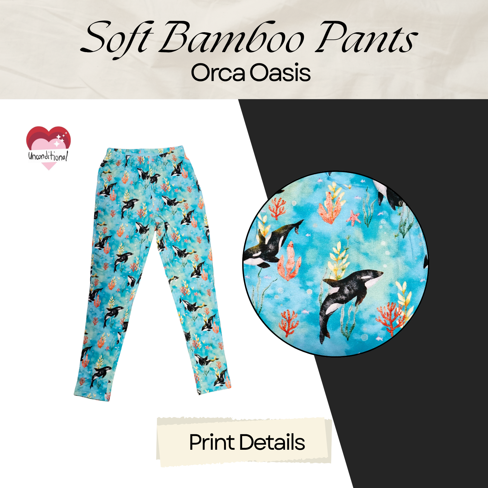 Soft Bamboo Long Pants - Orca Oasis