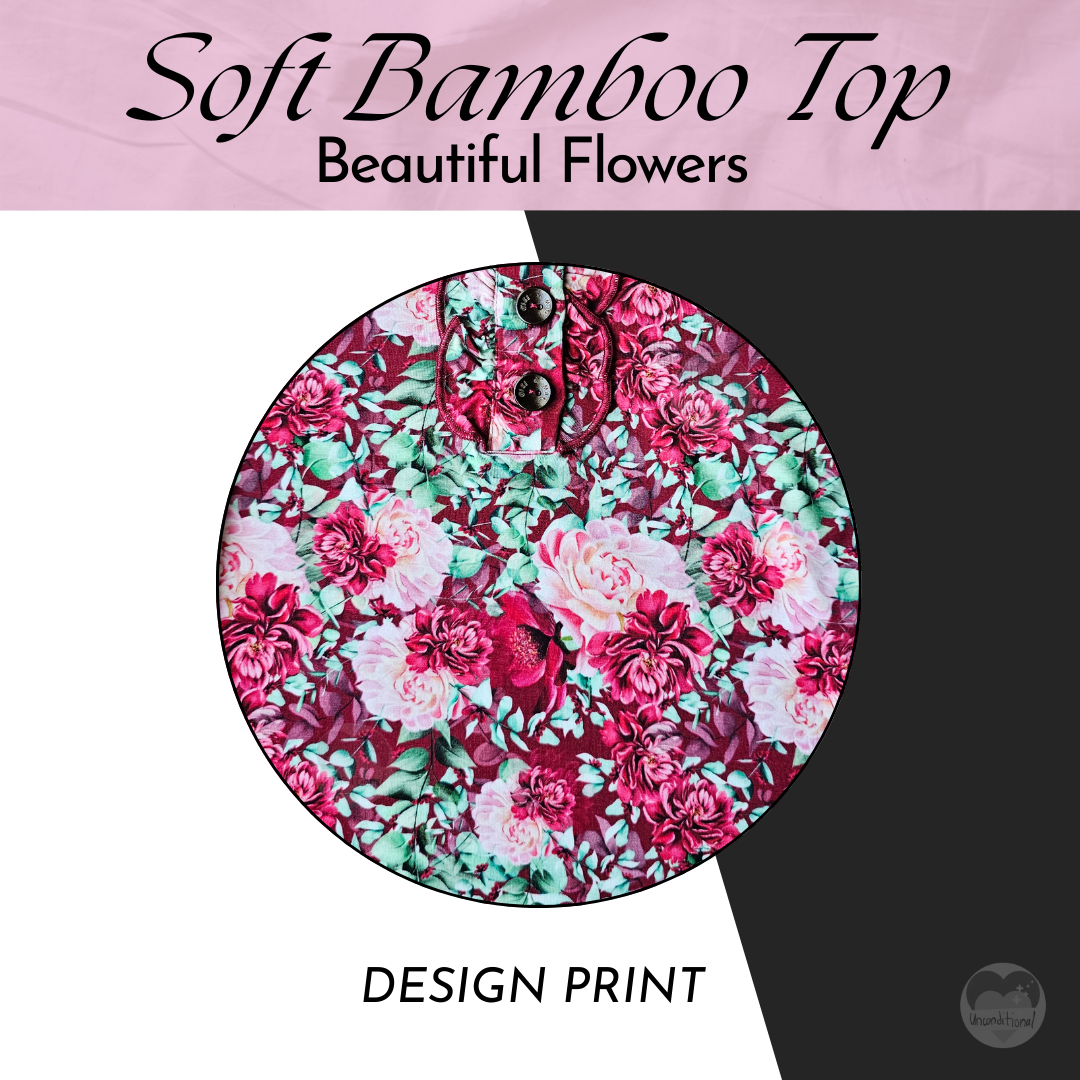 Soft Bamboo Top - Beautiful Flowers