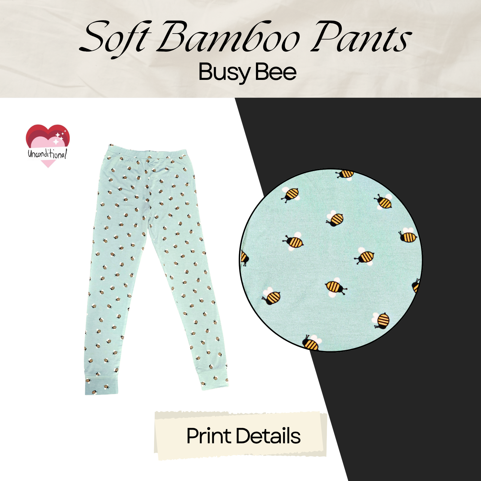Soft Bamboo Long Pants - Busy Bee