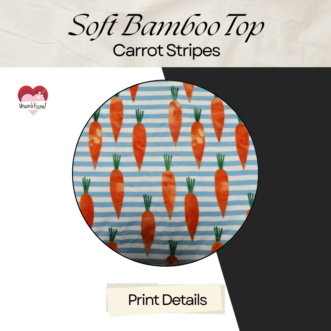 Soft Bamboo Long Sleeves Top - Carrot Stripes