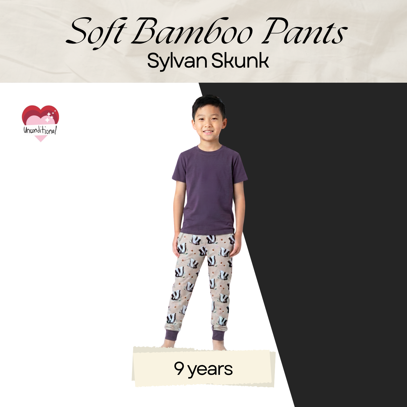 Soft Bamboo Long Pants - Sylvan Skunk